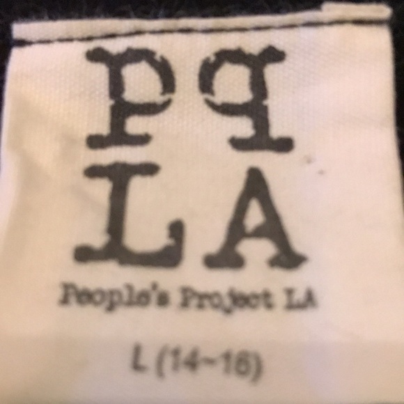 SLEEVELESS (people’s project) L A 14/16 teens shirt. SAYS  LOCALS ONLY on black - Picture 2 of 6